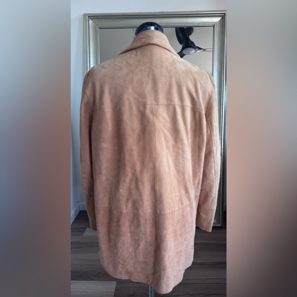 Max Mara Leather Suede Zip Up Chore Blazer Jacket Women’s Size 8 *Flaws - Picture 4 of 15